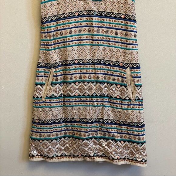 Lucky Brand S bohemian sequin mini dress heavyweight - Picture 3 of 8